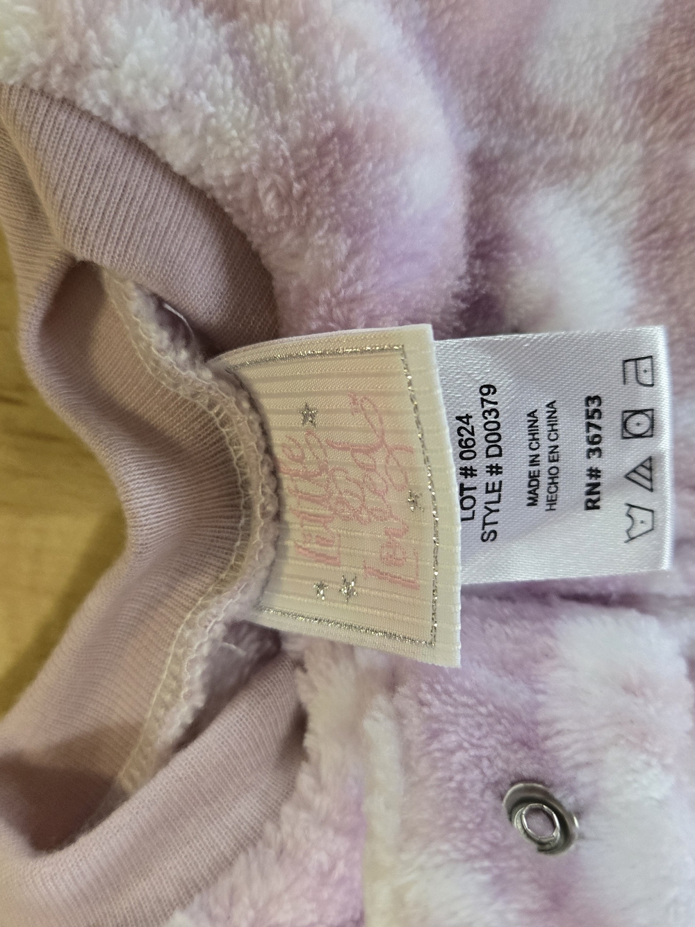Baby Girls Soft Pink Plush Baby One-Piece Footie - Picture 4 of 5